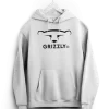 White Grizzly Minimal Hoodie with Grizzly logo on the front