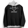 Black with White Hoodie: "APEX.LTD Hoodie in black with white detailing and Grizzly logo.