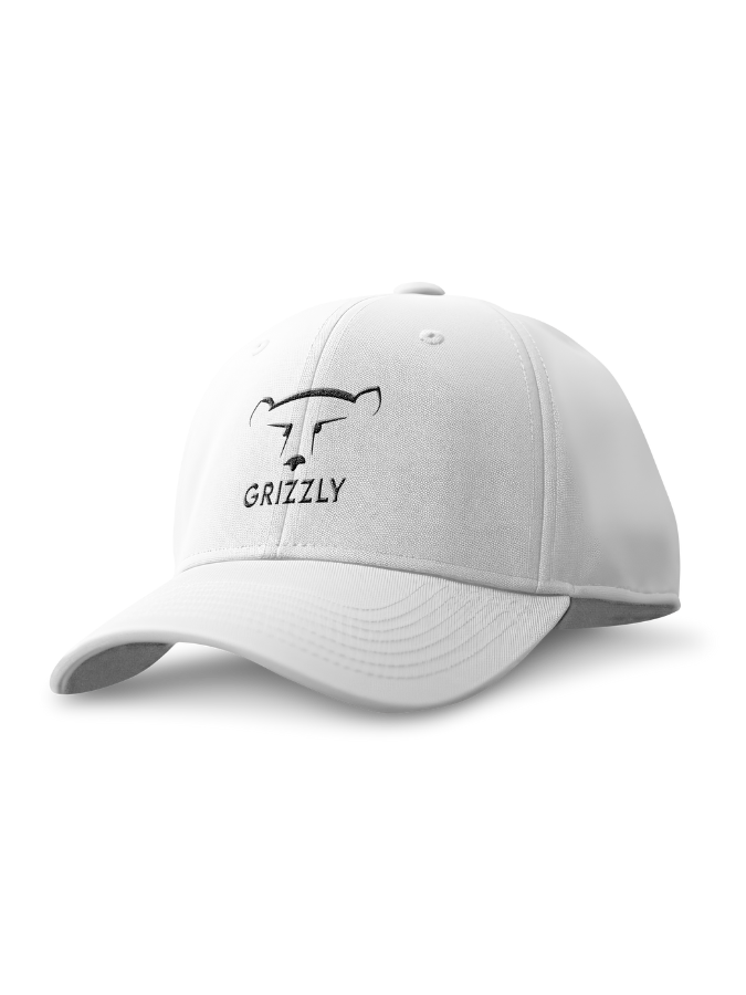 Grizzly Cap - White with Embroidered Logo